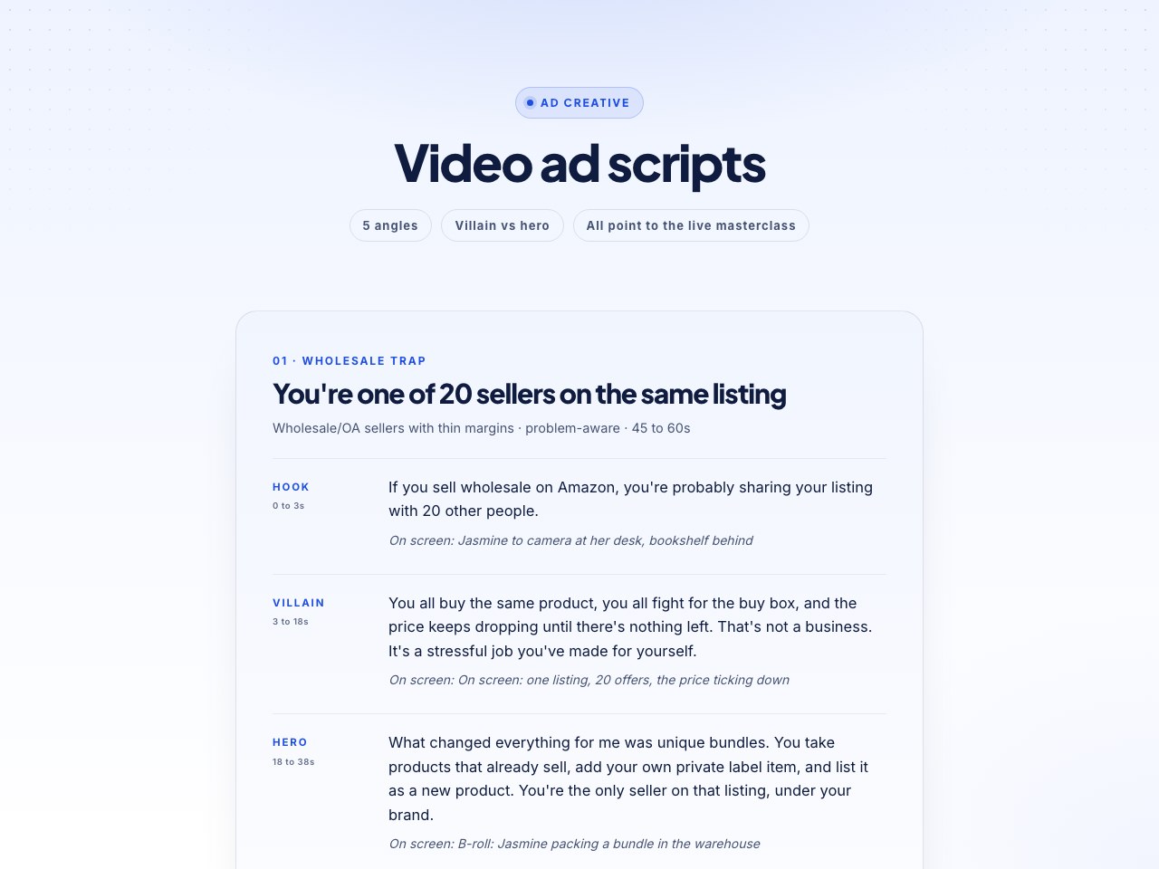 Ad creative scripts preview
